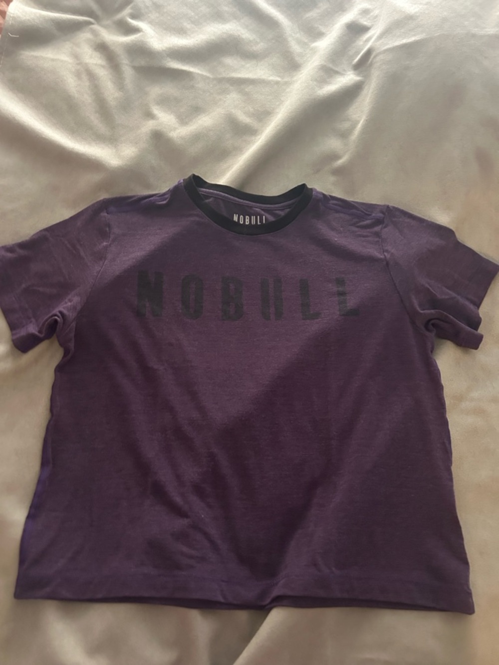 NOBULL Deep Purple Crop Tee with Black Trim